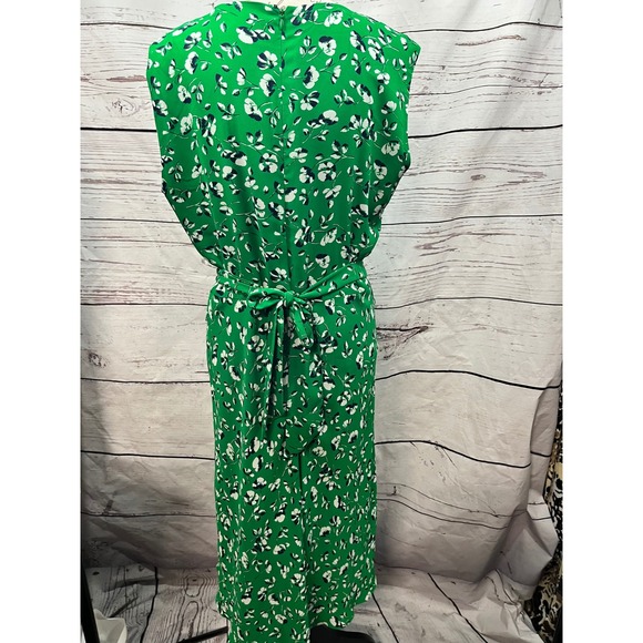 Lauren Ralph Lauren Womens Green Floral Belted Midi Dress Size 12 - Picture 4 of 4